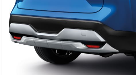 Накладка на задній бампер нижня J12, срібляста, для авто без фаркопа (35385)