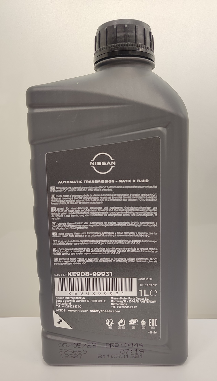 Олива трансмісійна Nissan AT- Matic D, гідропідсилювача, 1 літр (39222)