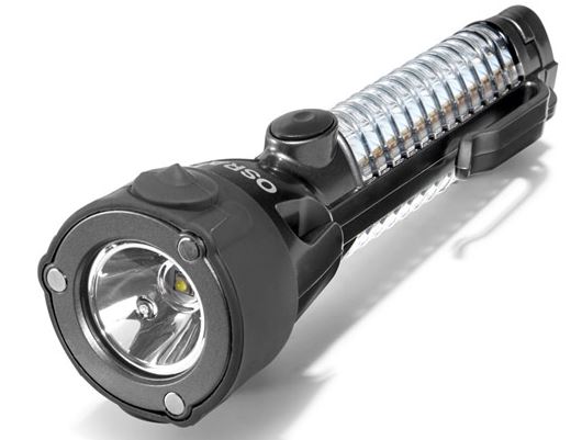 Аварійний молоток-ліхтарик з LED підсвіткою та лезом для пасу безпеки (35115)