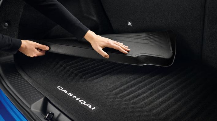 Килимок багажника гнучкий, двохсторонній (ворсовий і гумовий) Qashqai J12 MHEV, для N-Connecta/Tekna (35308)